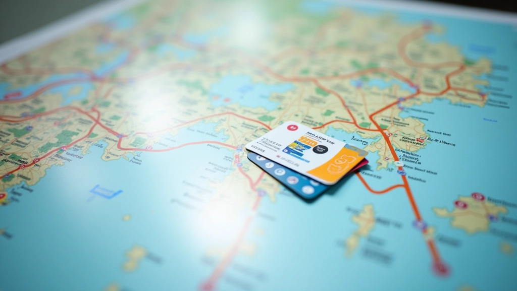 Hong Kong MTR transit card and bus route map on transit station background